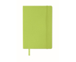 Carnet A5 en PU recyclé avec ruban marque-page et pochette intérieure couleur vert lime