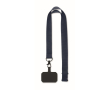 Lanyard en polyester avec attache de sécurité pour le téléphone couleur bleu