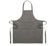 Tablier de cuisine en coton recyclé, poche avant 220 g/m² couleur noir