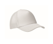 Casquette de baseball en polyester avec renfort en mousse 150 g/m² couleur blanc