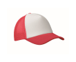 Casquette de baseball en polyester et partie frontale blanche 150 g/m² couleur rouge