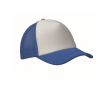 Casquette de baseball en polyester et partie frontale blanche 150 g/m² couleur blanc/bleu