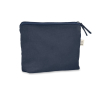 Trousse de toilette en tissu recyclé avec fermeture éclair assortie couleur bleu