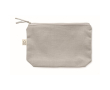 Trousse de toilette en tissu recyclé avec fermeture éclair assortie couleur gris