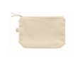 Trousse de toilette en tissu recyclé avec fermeture éclair assortie couleur beige