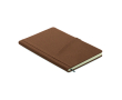 Carnet en PU à couverture rigide et poche pour téléphone, format A5 couleur marron
