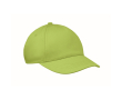Casquette enfant en coton 5 panneaux 180 g/m² couleur vert lime