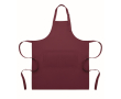 Tablier long ajustable en polycoton 240 g/m² couleur bordeaux