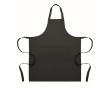 Tablier long ajustable en polycoton 240 g/m² couleur noir