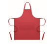 Tablier long ajustable en polycoton 240 g/m² couleur rouge