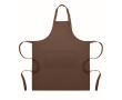 Tablier long ajustable en polycoton 240 g/m² couleur marron