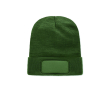 Bonnet unisexe en polyester RPET avec un patch à personnaliser couleur vert foncé