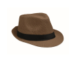 Chapeau en paille de papier avec bande en polyester noir couleur marron
