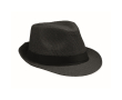 Chapeau en paille de papier avec bande en polyester noir couleur noir