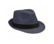 Chapeau en paille de papier avec bande en polyester noir couleur bleu