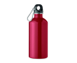 Gourde en acier inoxydable recyclé avec mousqueton 500 ml couleur rouge