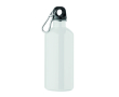Gourde en acier inoxydable recyclé avec mousqueton 500 ml couleur blanc