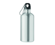 Gourde en acier inoxydable recyclé avec mousqueton 500 ml couleur argenté mat
