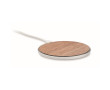 Chargeur sans fil circulaire avec détail en noyer 15W couleur bois