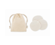 Set de 3 disques réutilisables et lavables pour nettoyage facial couleur beige