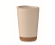 Gobelet à emporter double paroi avec détail en liège à la base 300ml couleur beige