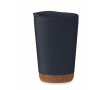 Gobelet à emporter double paroi avec détail en liège à la base 300ml couleur bleu marine