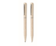 Set de 2 stylos en paille de blé avec encre bleue et graphite couleur beige