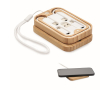 Boîte en bambou avec sangle et fonction de chargeur sans fil 15W couleur bois