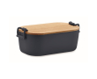 Lunchbox avec couvercle en bambou et 2 clips latéraux 700ml couleur bleu marine