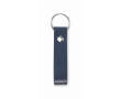 Porte-clés avec lanière en cuir synthétique en couleurs classiques couleur bleu marine