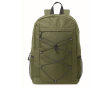 Sac à dos en polyester RPET avec poches en maille sur les côtés couleur vert militaire