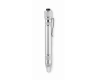 Outil multifonction en aluminium en forme de stylo avec lampe torche couleur argenté