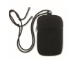 Sac bandoulière pour téléphone en coton recyclé avec cordon ajustable couleur noir