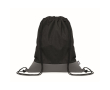 Sac à cordon en polyester RPET avec détail en cuir à la base couleur noir