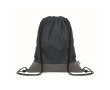 Sac à cordon en polyester RPET avec détail en cuir à la base couleur bleu marine