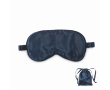 Masque de sommeil doux en polyester avec pochette assortie couleur bleu