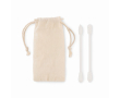 Set de 2 cotons-tiges en silicone réutilisables et lavables couleur beige