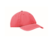 Casquette de baseball style coton lavé avec fermeture velcro 265 g/m² couleur rouge