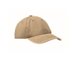 Casquette de baseball style coton lavé avec fermeture velcro 265 g/m² couleur kaki