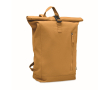 Sac à dos à roll-top en coton recyclé avec fermeture éclair frontale couleur moutarde