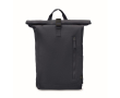 Sac à dos à roll-top en coton recyclé avec fermeture éclair frontale couleur bleu marine
