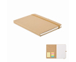Carnet à pages blanches notes adhésives et porte-cartes intérieur A5 couleur beige