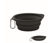 Assiette pliable pour manger ou boire avec mousqueton pour animaux couleur noir