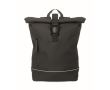 Sac à dos roll-top bande réfléchissante imperméable 15 pouces couleur noir
