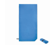 Serviette de sport en microfibre avec sangle de fermeture 200 g/m² couleur bleu
