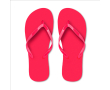 Tongs de plage en plastique unicolores et personnalisables couleur rouge