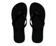 Tongs de plage en plastique unicolores et personnalisables couleur noir