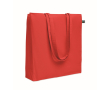 Sac de courses en coton Fairtrade avec soufflet 180 g/m² couleur rouge