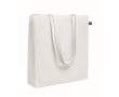 Sac de courses en coton Fairtrade avec soufflet 180 g/m² couleur blanc