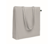 Sac de courses en coton Fairtrade avec soufflet 180 g/m² couleur gris